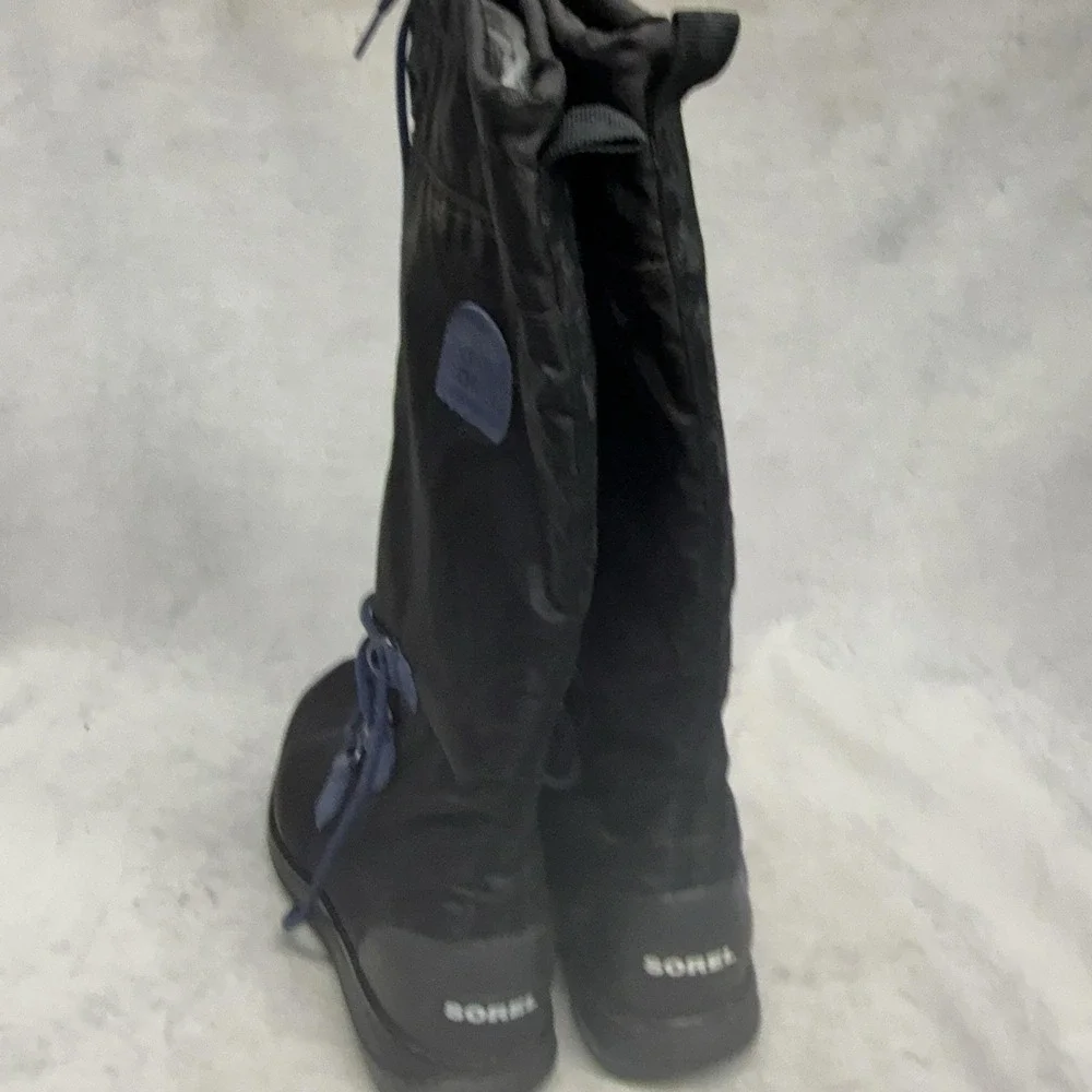 Sorel Snow Boots Womens Size 7 Black Waterproof Mid Calf Lace Up NL1708-010